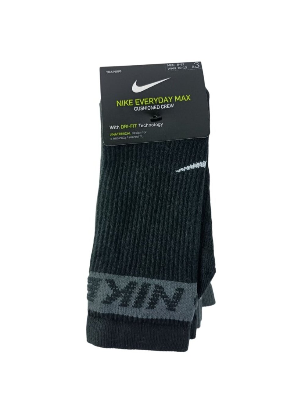Nike Everyday Max Cushioned Training  Crew Socks 3 Pairs New